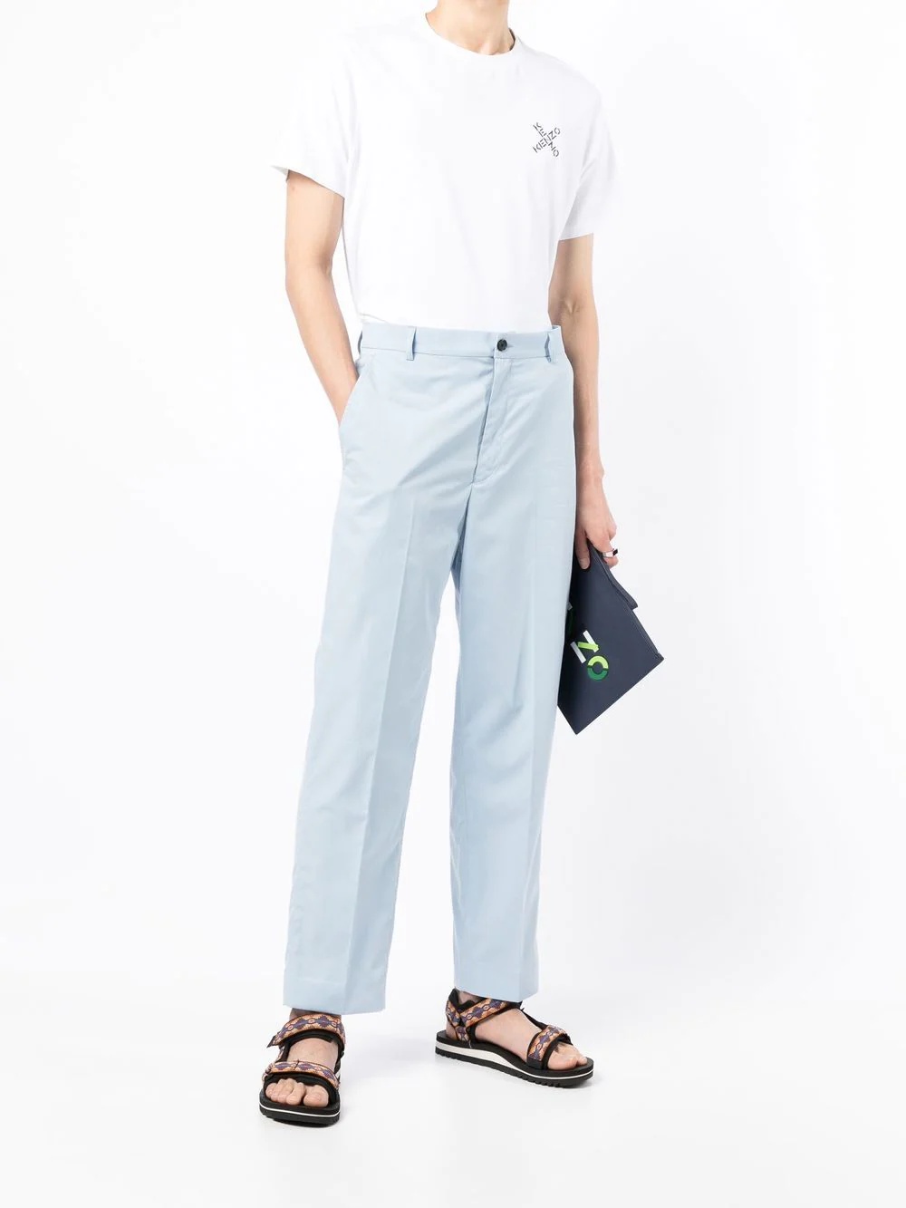 straight-leg cotton trousers - 2