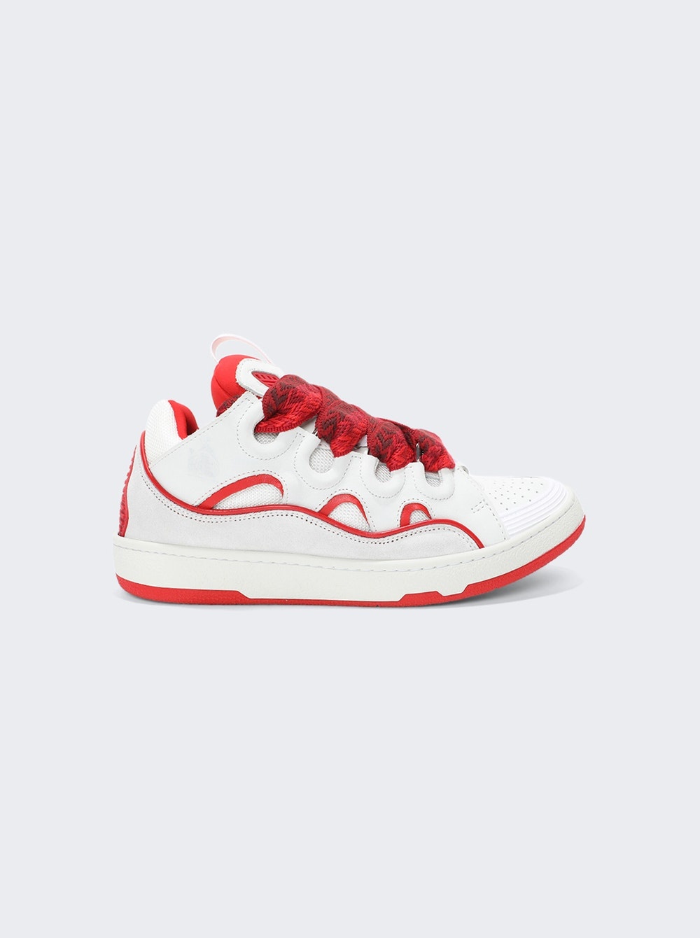 Curb Sneakers White And Red - 1