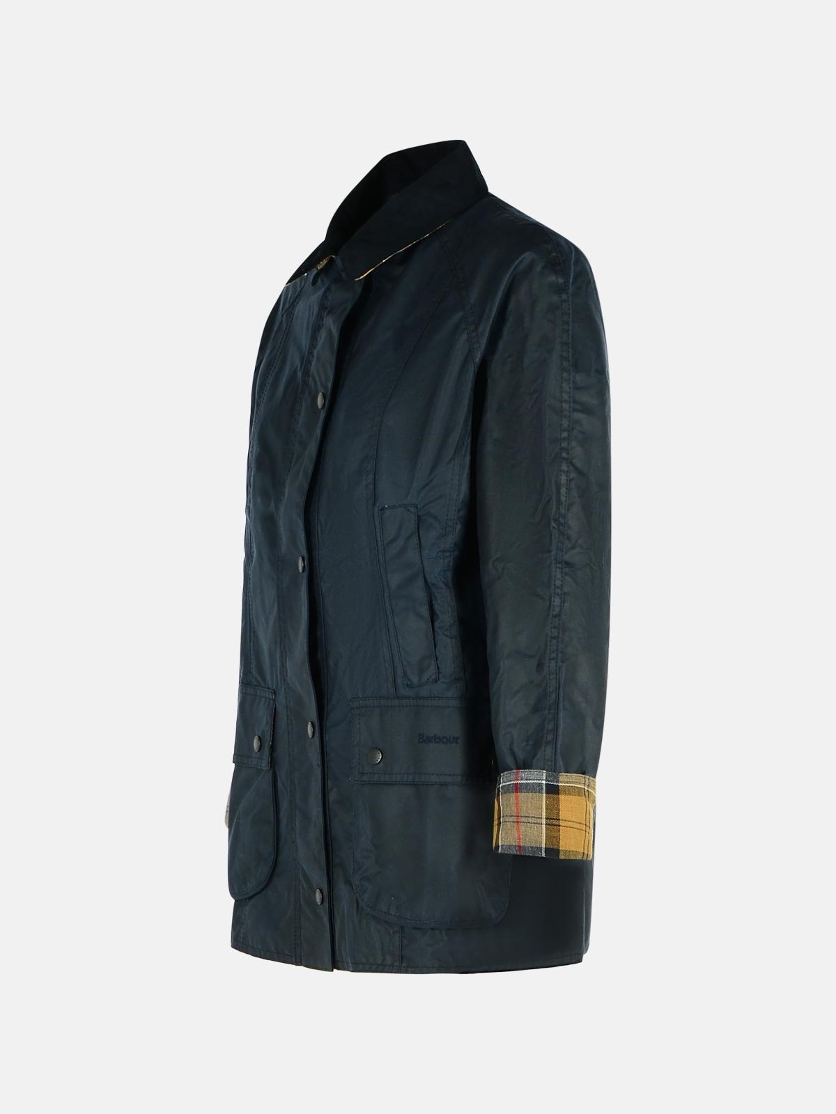NAVY WAXED COTTON JACKET - 2
