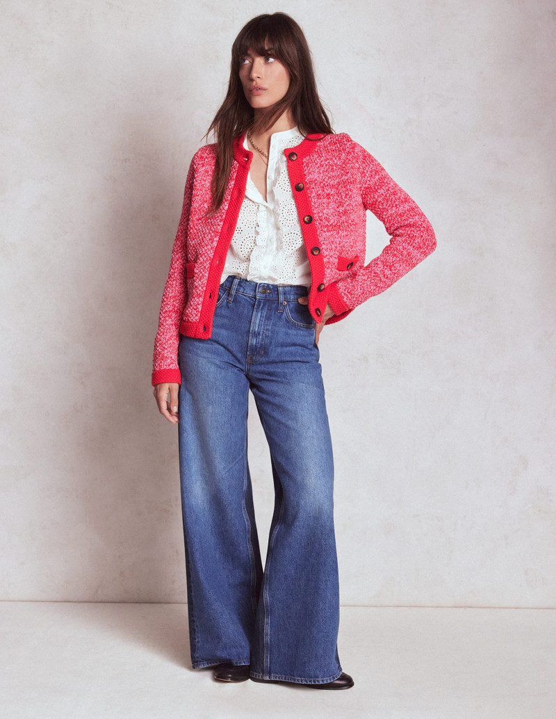Libby Knitted Jacket-Pink Ribbon/ Poppy Red 6