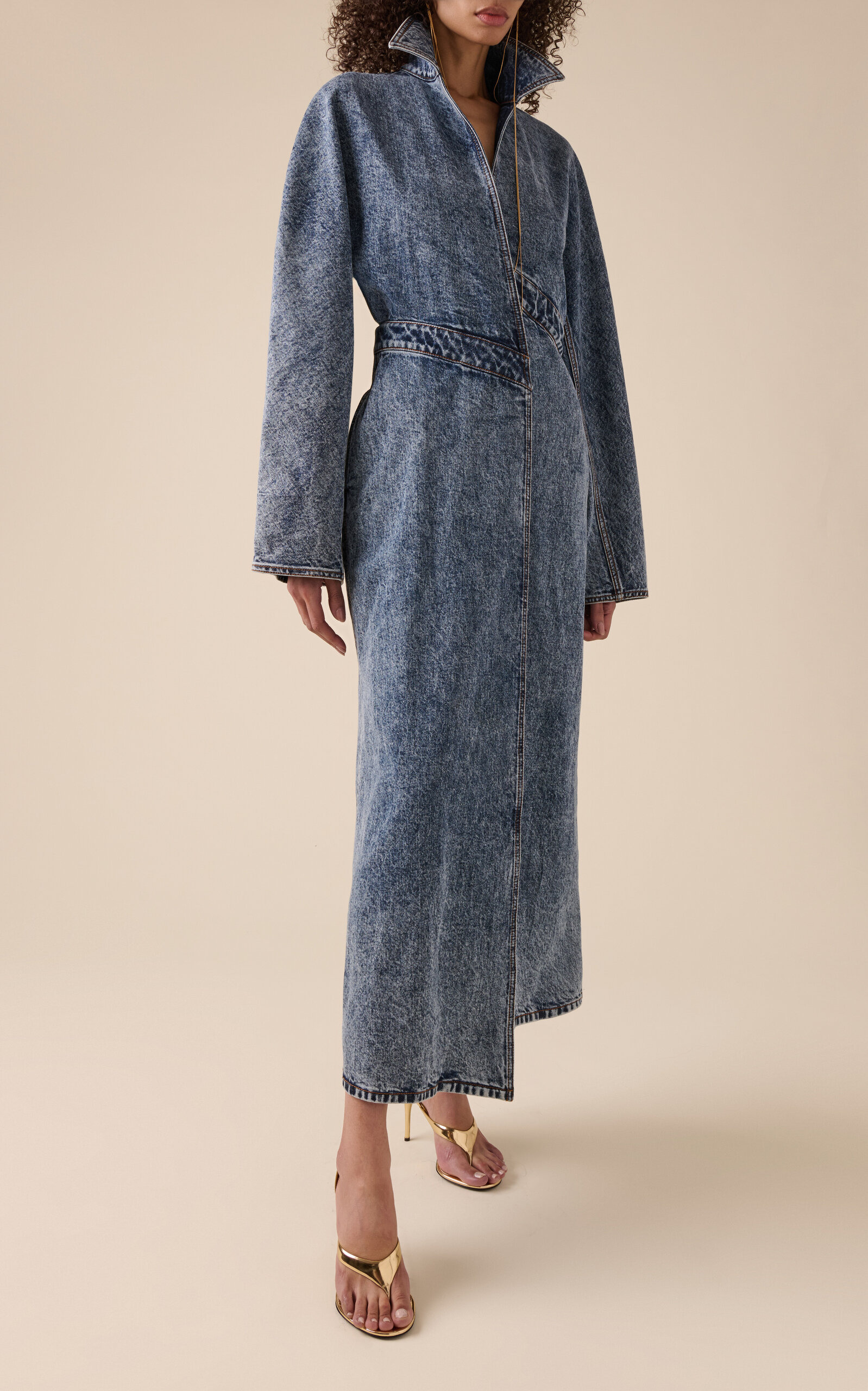 Spiral Denim Trench Coat blue - 3