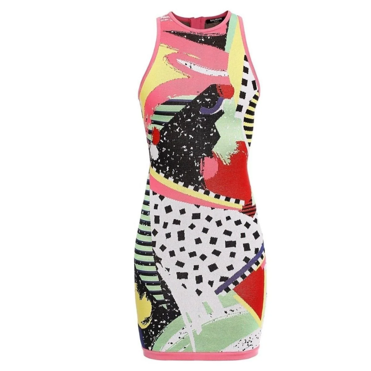 Short Sleeveless 80s Dress - 1