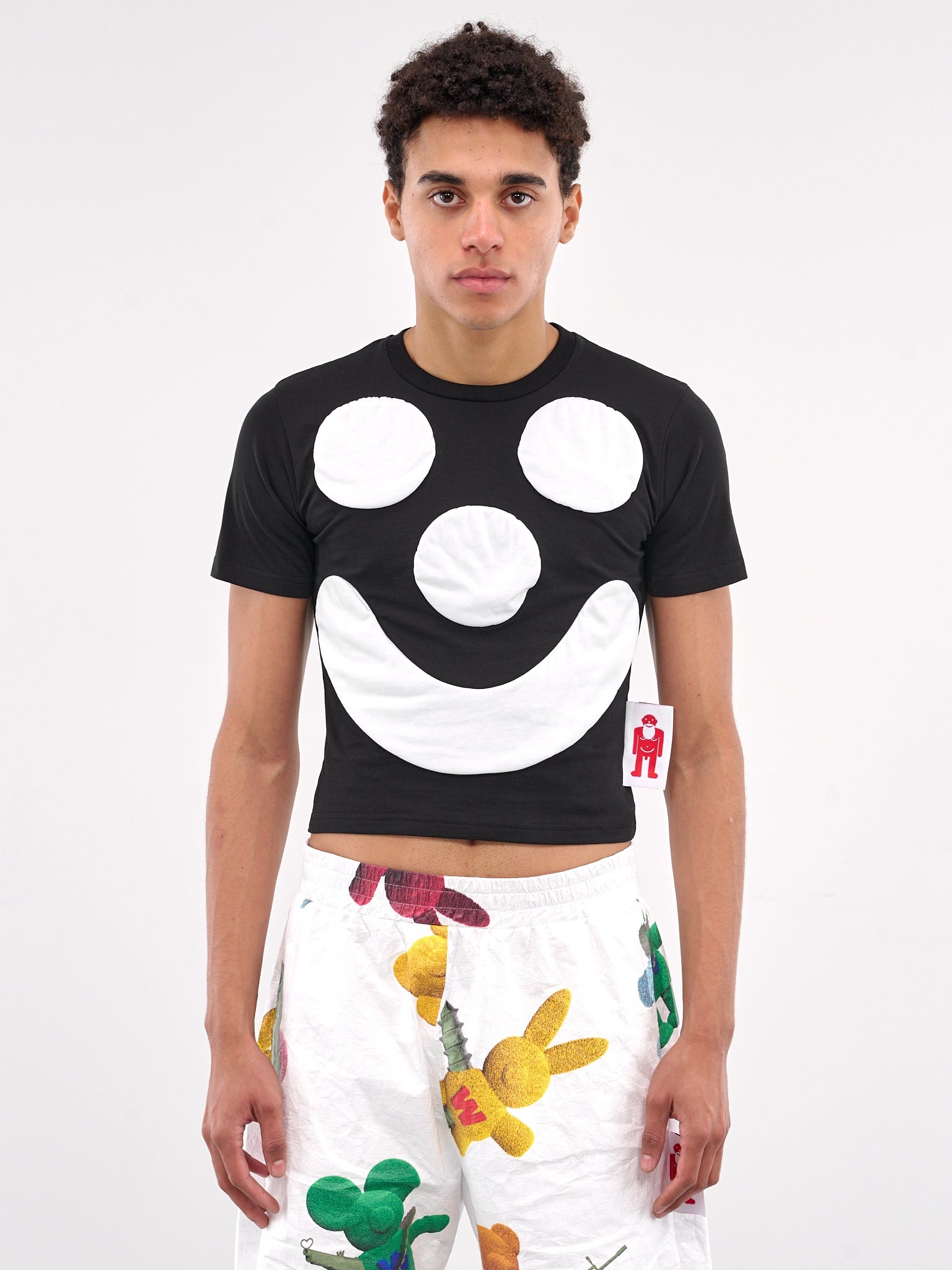 Smile Graphic Cropped Slim Tee - 1