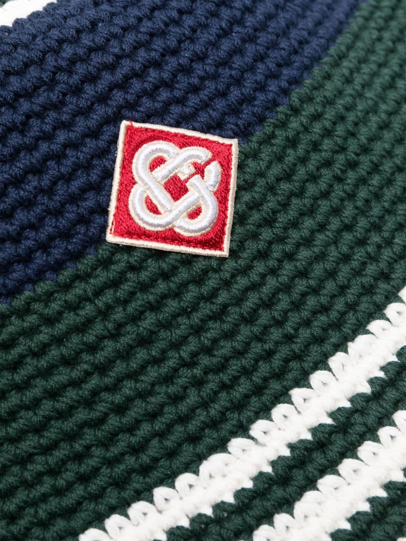 CASABLANCA logo-appliquÃ© crochet bucket hat outlook