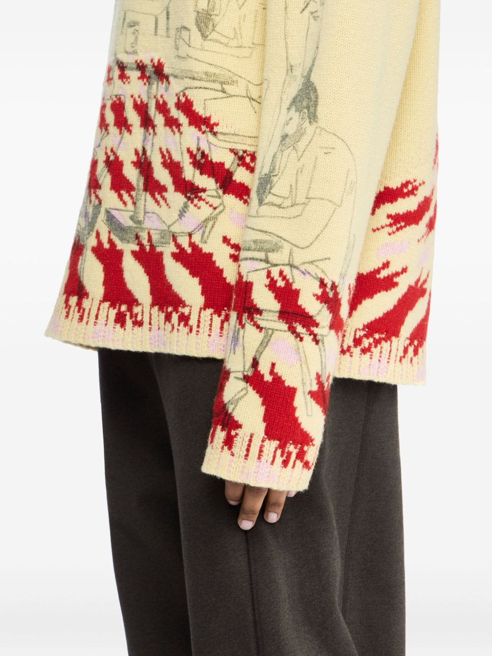 patterned-intarsia jumper - 5