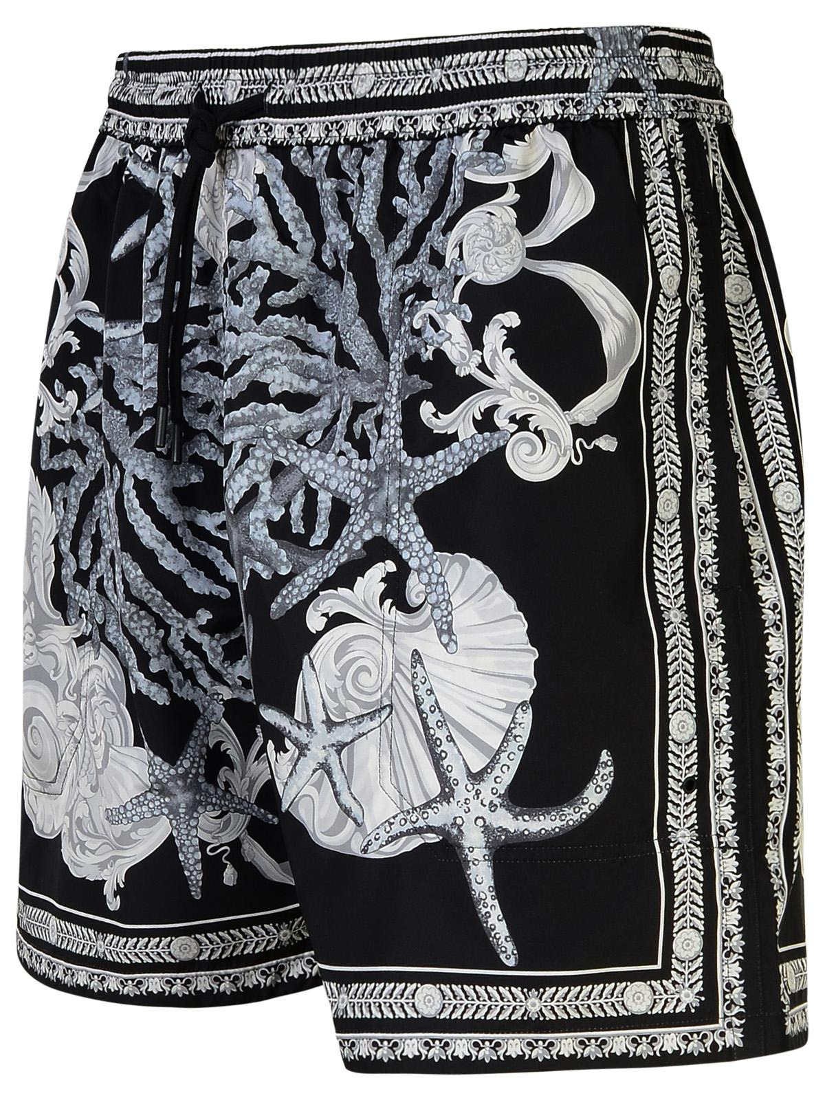 Versace 'Barocco' Black Polyester Swim Shorts Men - 2