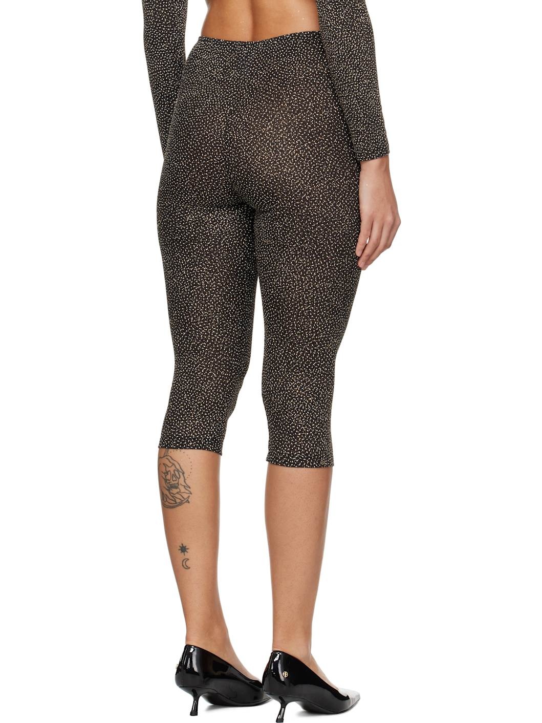 Black & Gold Cassia Capri Leggings - 3