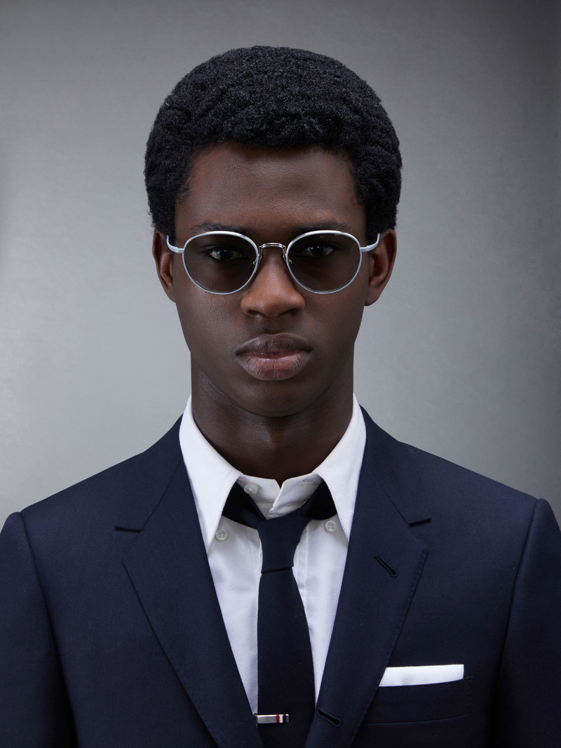 Thom Browne Titanium Round Sunglasses outlook