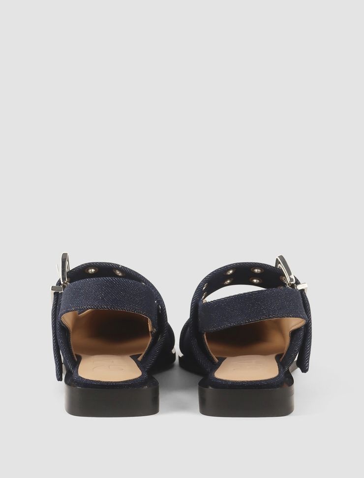 Buckle Denim Ballerinas - 4