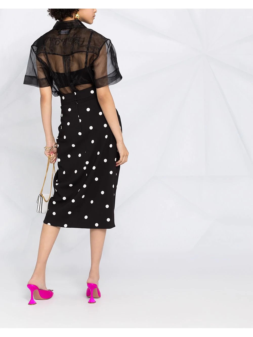 polka dot midi skirt - 4