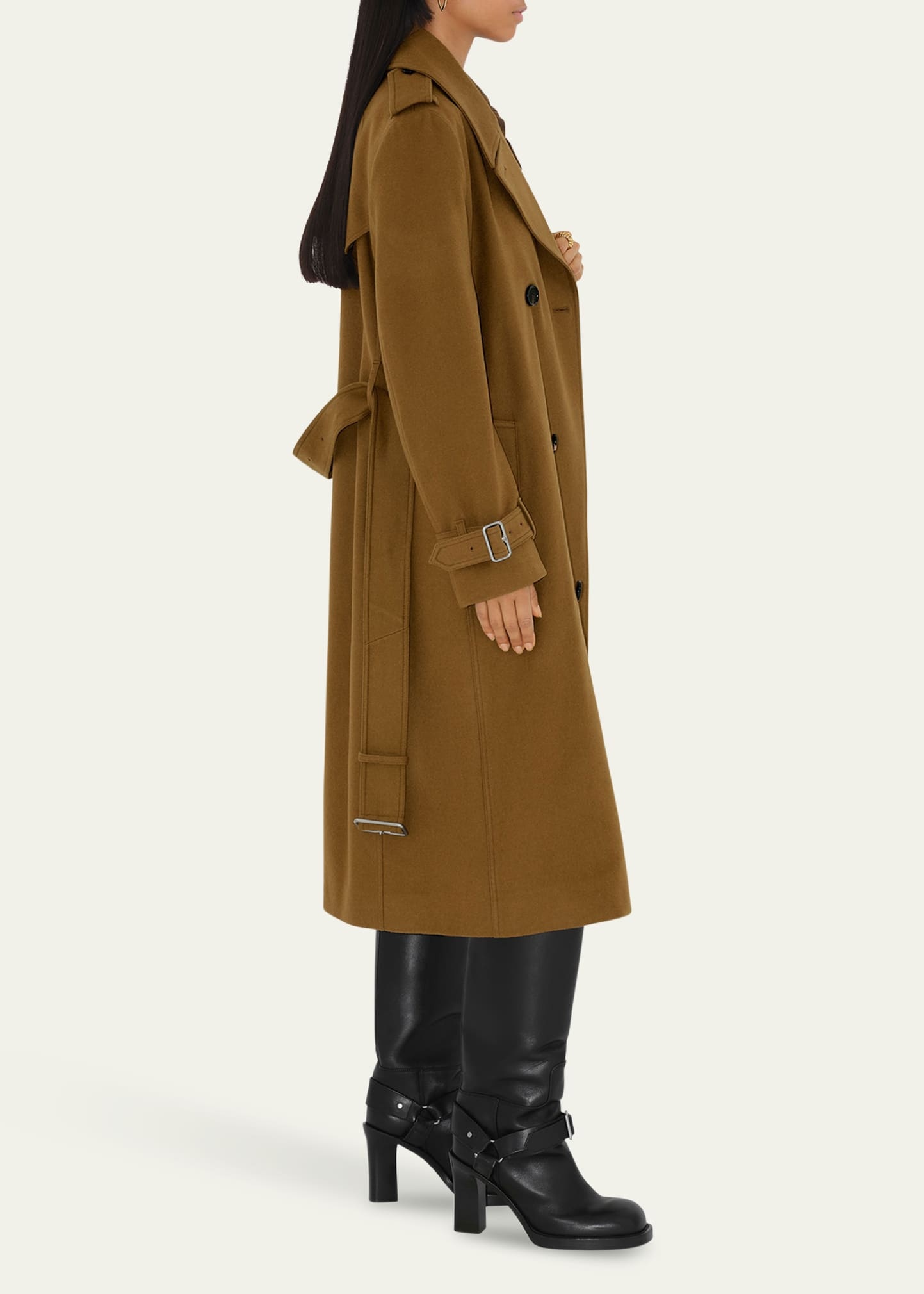 Cashmere Double-Breasted Trench Coat - 4