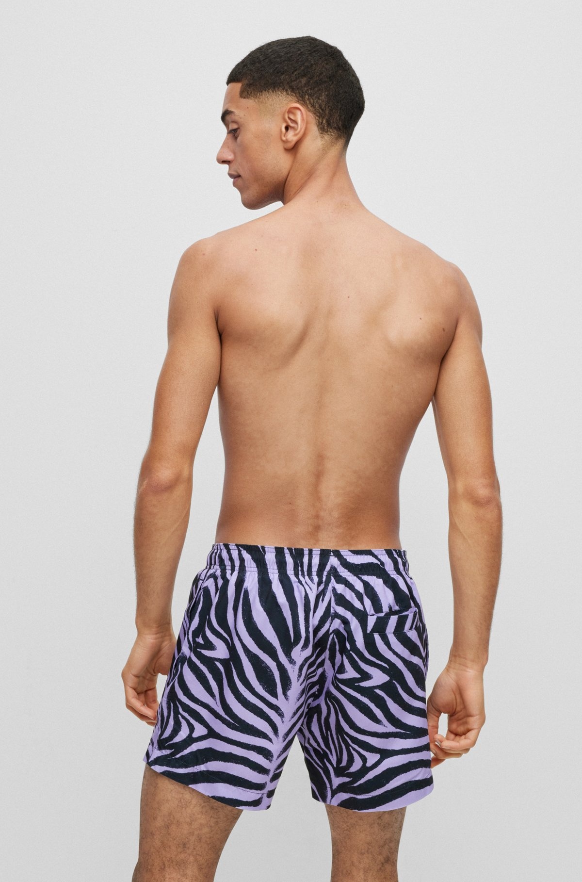 QUICK-DRY ANIMAL-PRINT SWIM SHORTS - 4