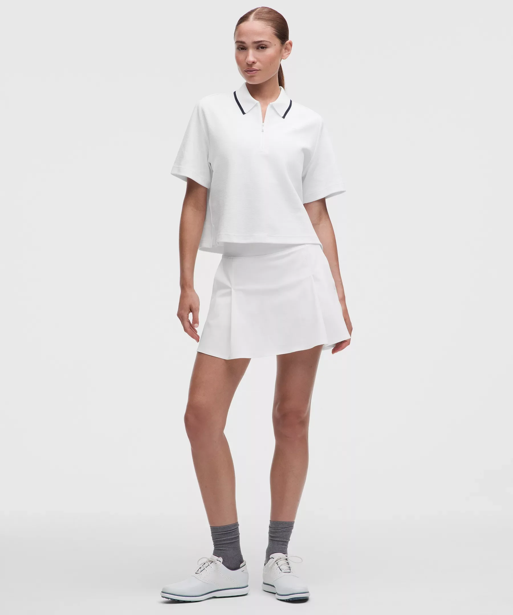 Top-Stitched Pleated Golf Skirt - 1