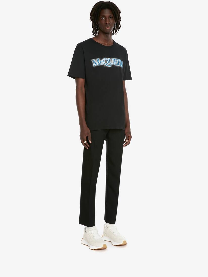 Men's McQueen Spray Logo T-shirt in Black/multicolour - 3