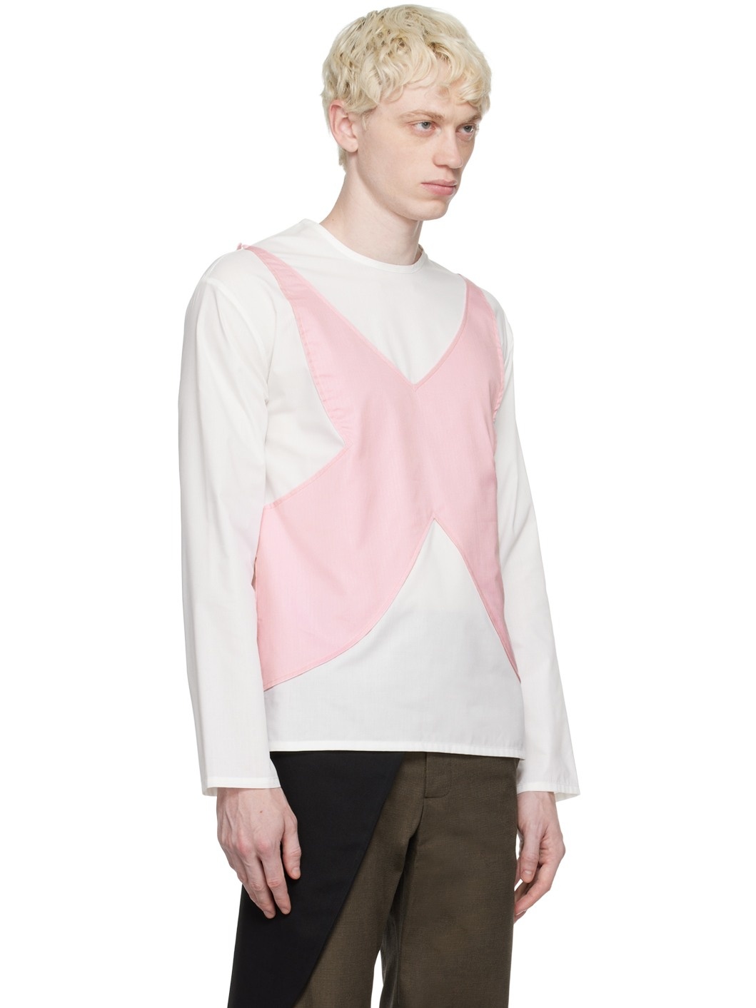 SSENSE Exclusive White & Pink Long Sleeve T-Shirt - 2