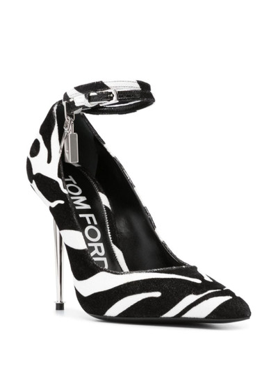 TOM FORD zebra-print 120mm leather pumps outlook