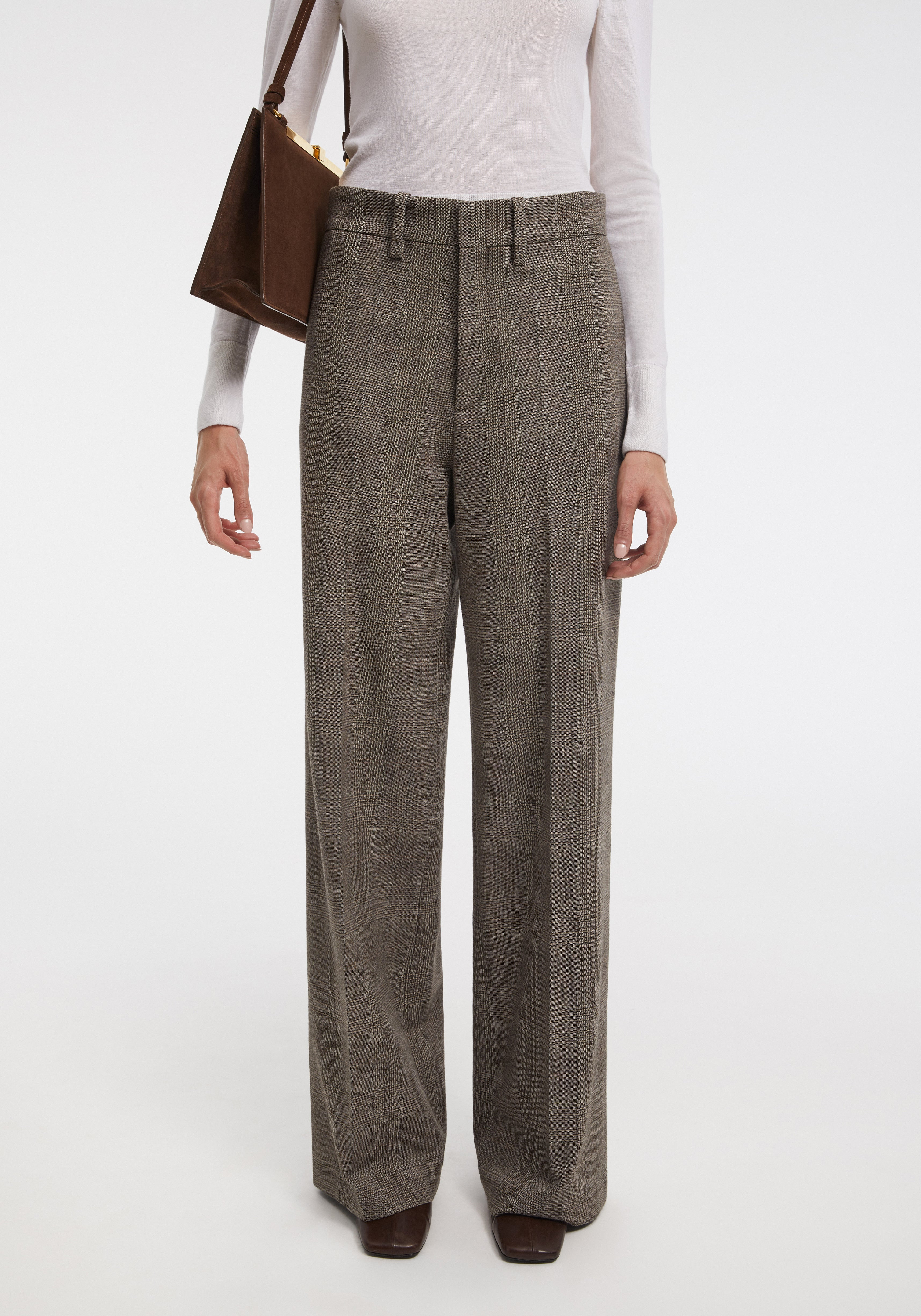 MAROON
Checkered wide-leg suiting pants - 4