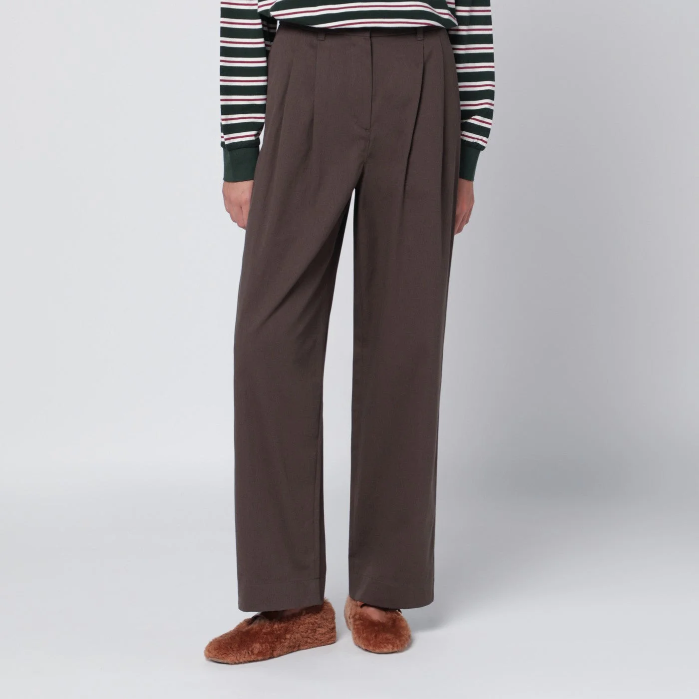 Brown cotton trousers - 1