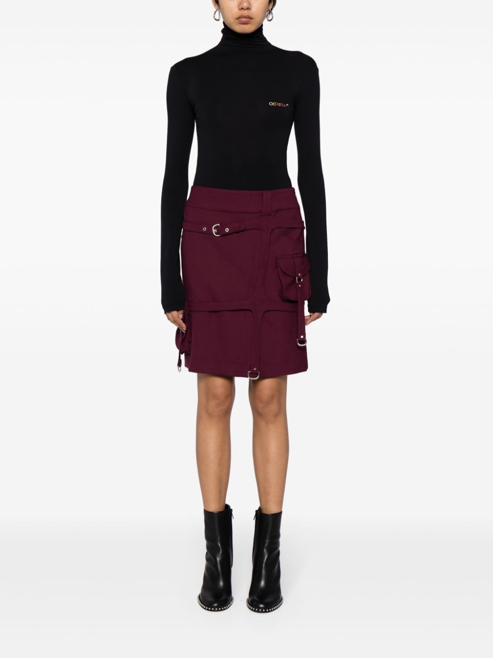 cargo buckle-strap midi skirt - 2