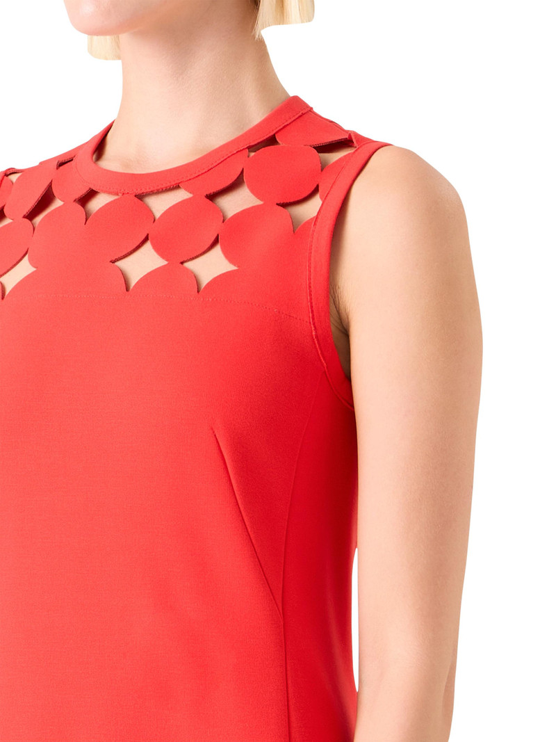 Women's Dot Cut-Out Jersey Midi-Dress - Bright Red 5