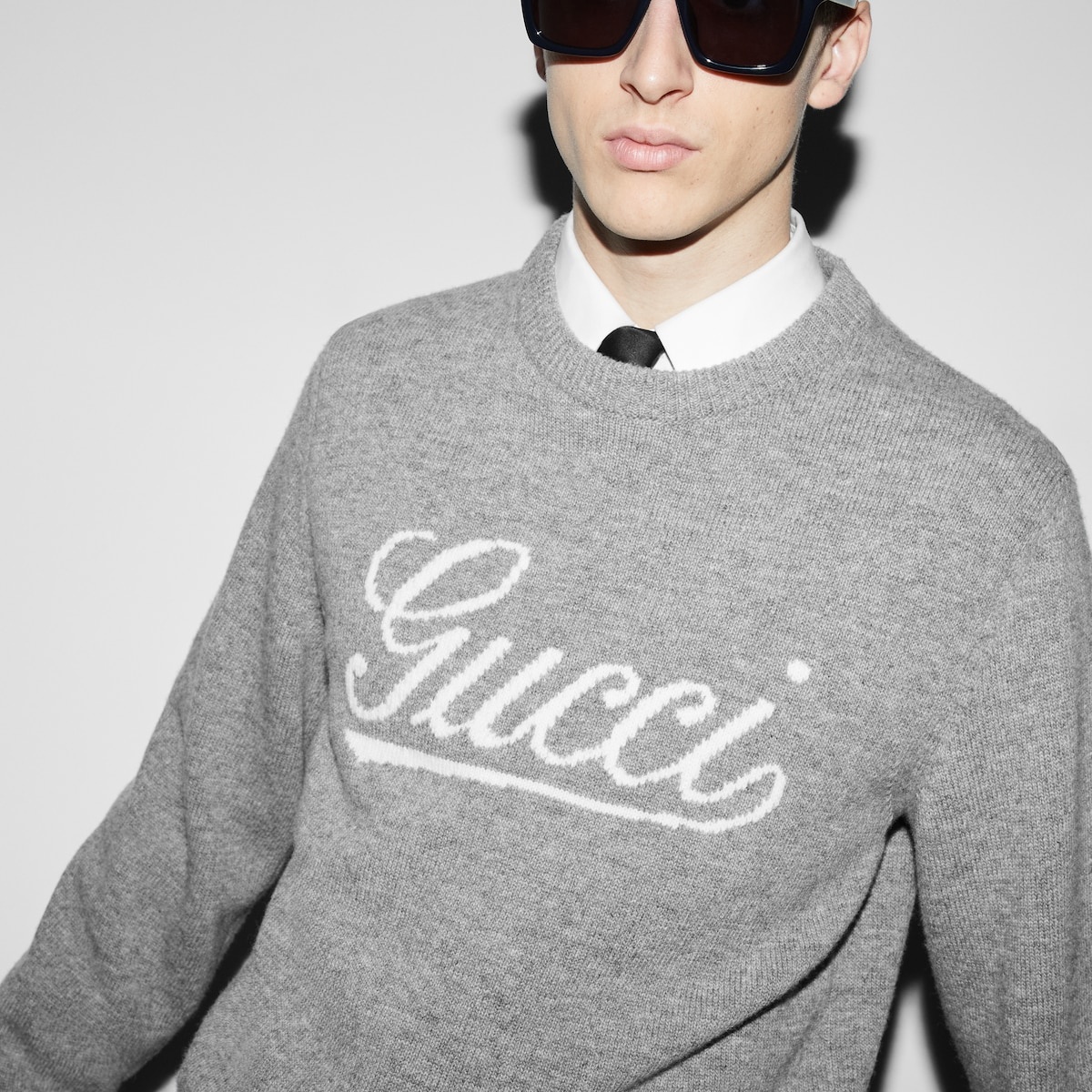 Wool sweater with Gucci intarsia - 5