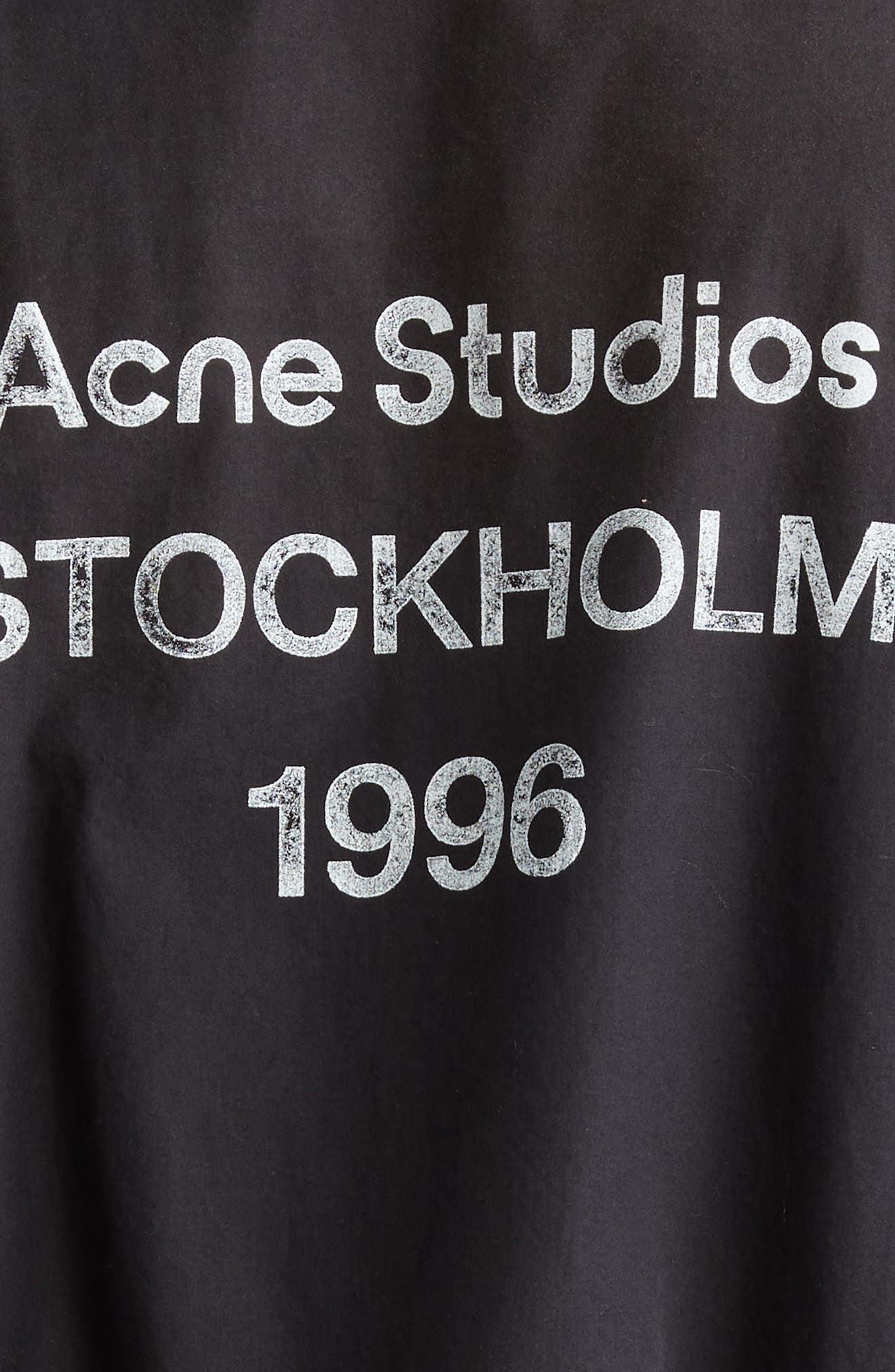 Acne Studios Logo Graphic Cotton Jacket in Black at Nordstrom - 6