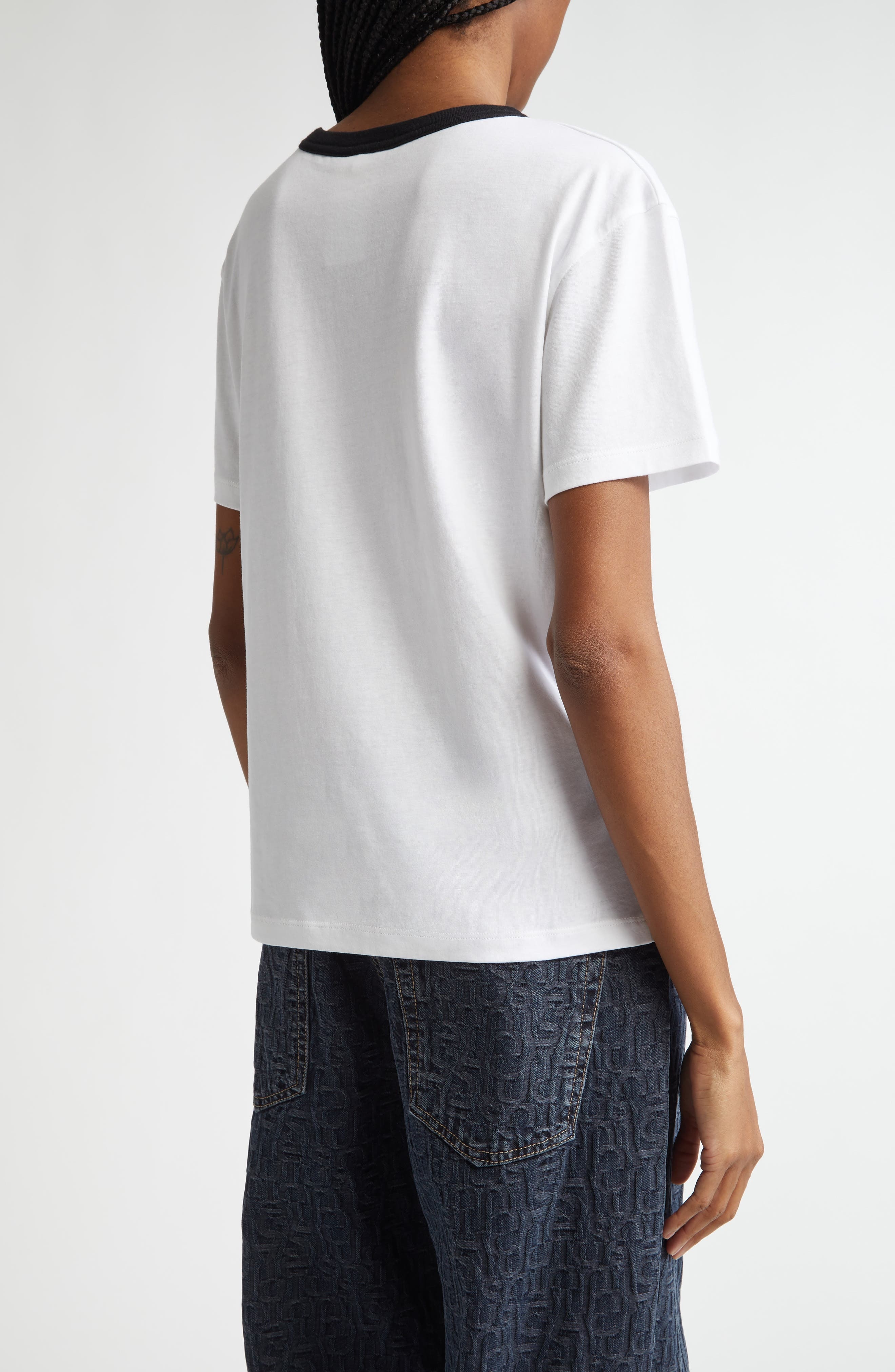 Acne Studios Floragatan 13 Eram U Bow Ringer T-Shirt in Optic White 183 at Nordstrom - 2