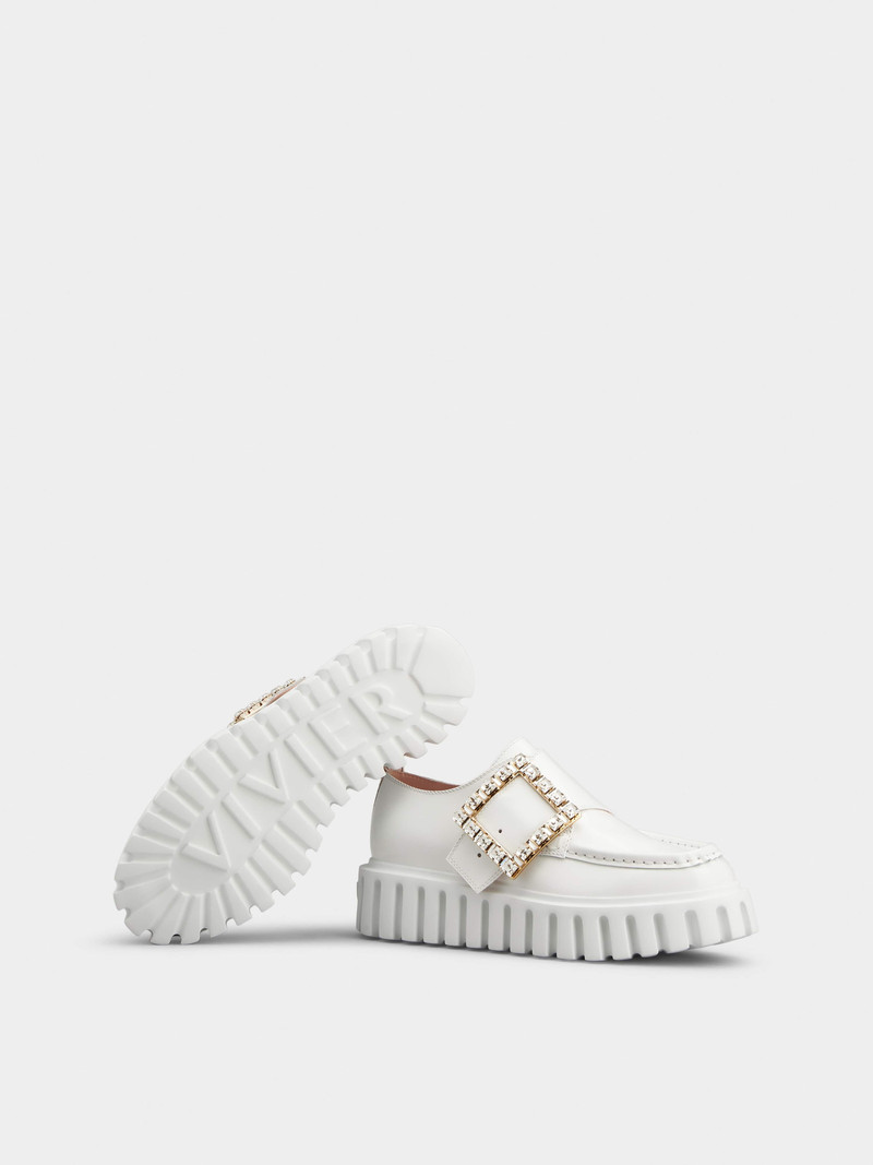 Viv’ Go-Thick Strass Buckle Loafers in Patent Leather 6