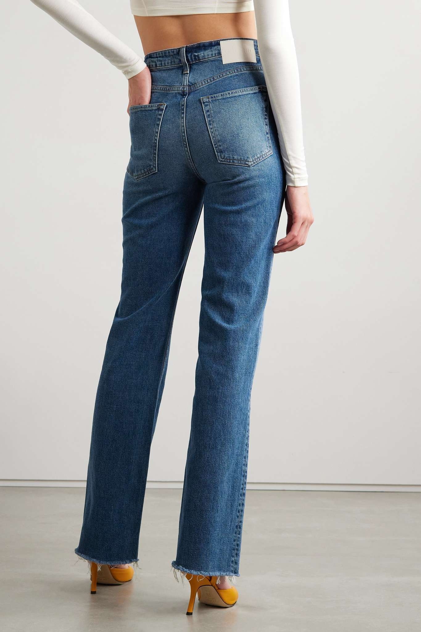 Melanie frayed high-rise bootcut jeans - 4