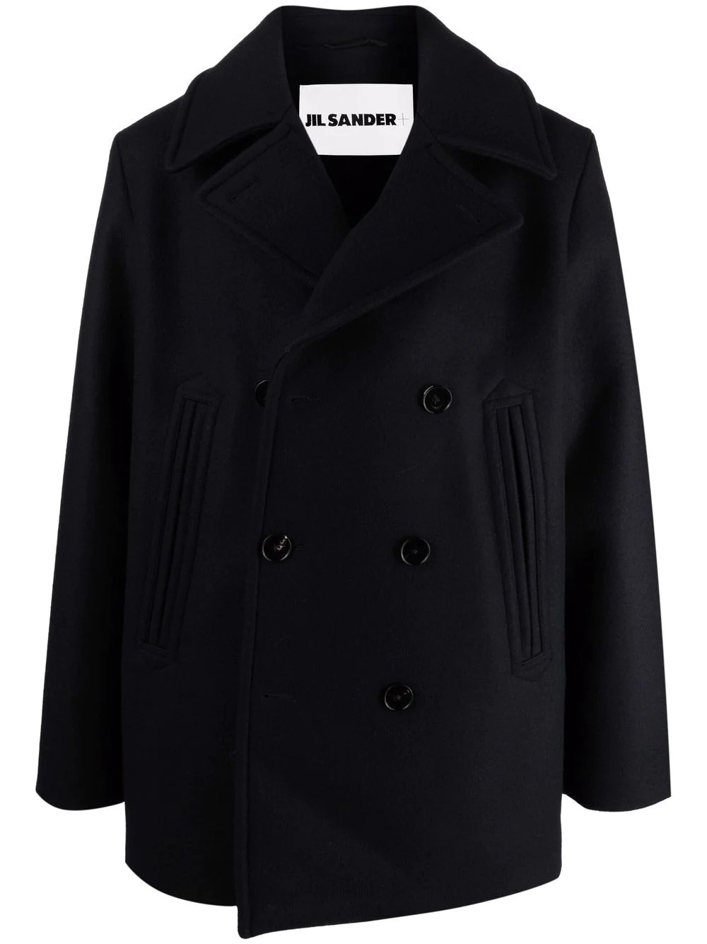 double-breasted wool coat - 1