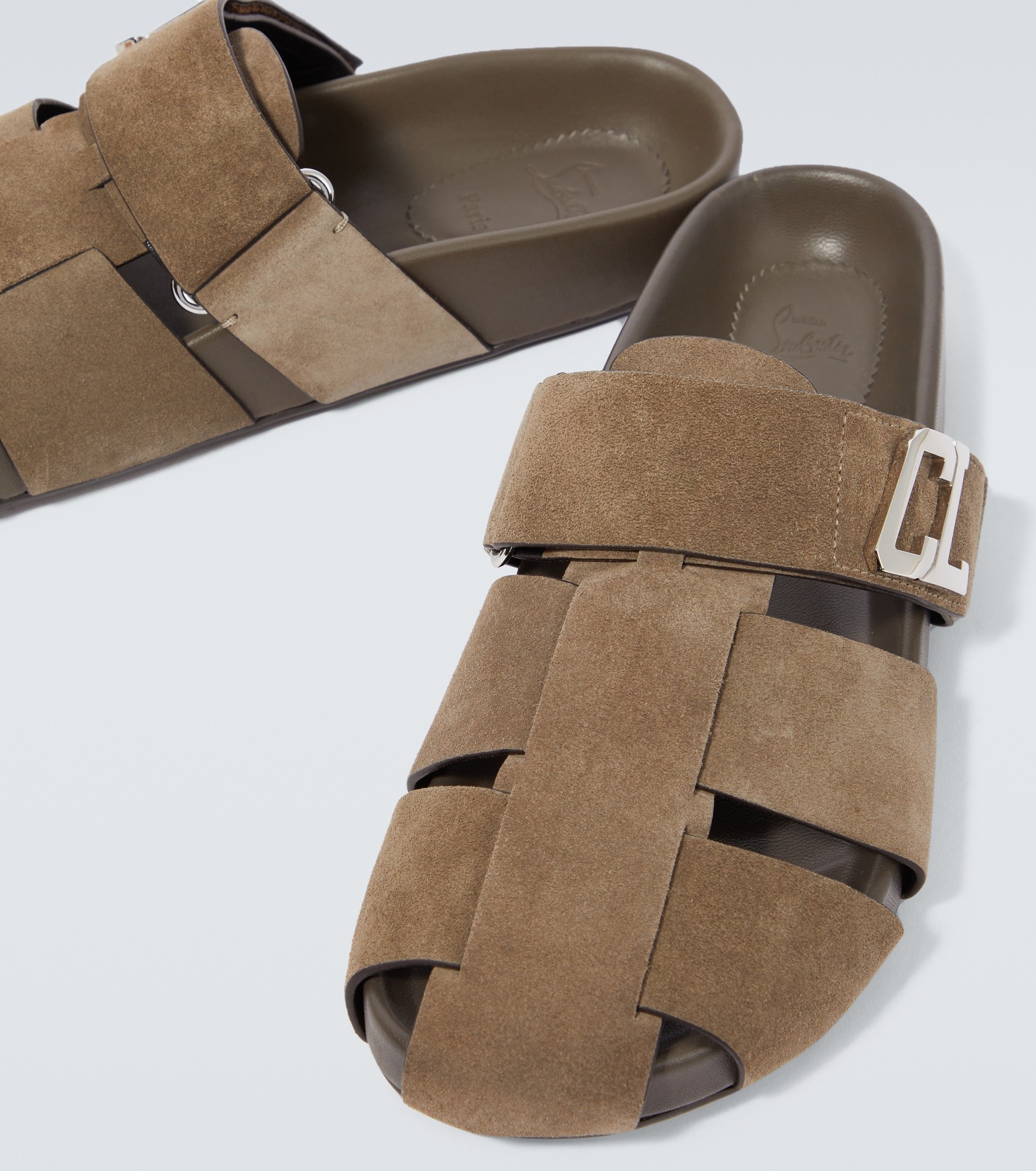 Embellished suede mules - 3