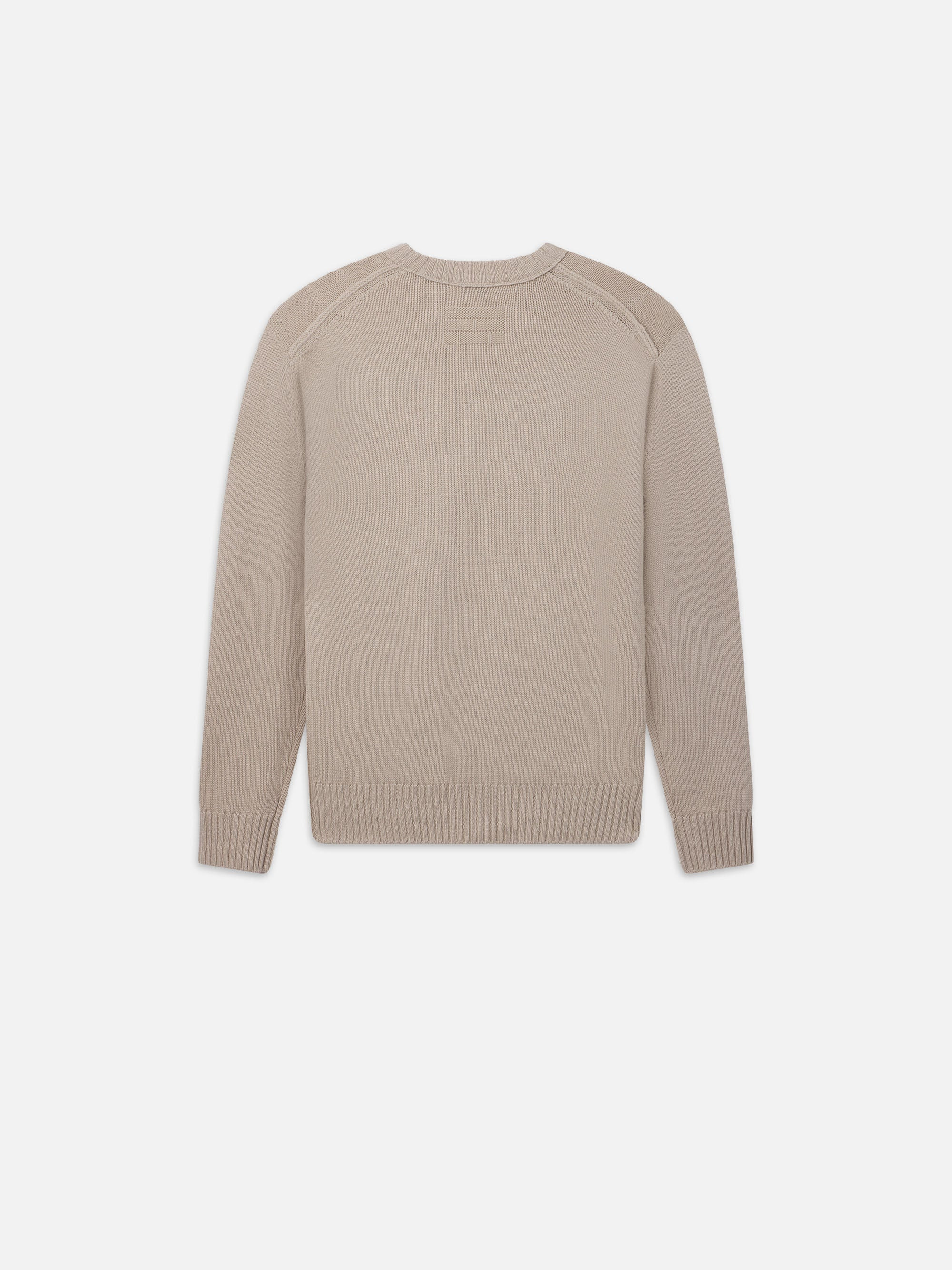 Woolen Cashmere Blend Sweater in Grey Beige - 4
