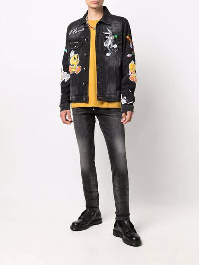 PHILIPP PLEIN distressed straight-leg jeans outlook