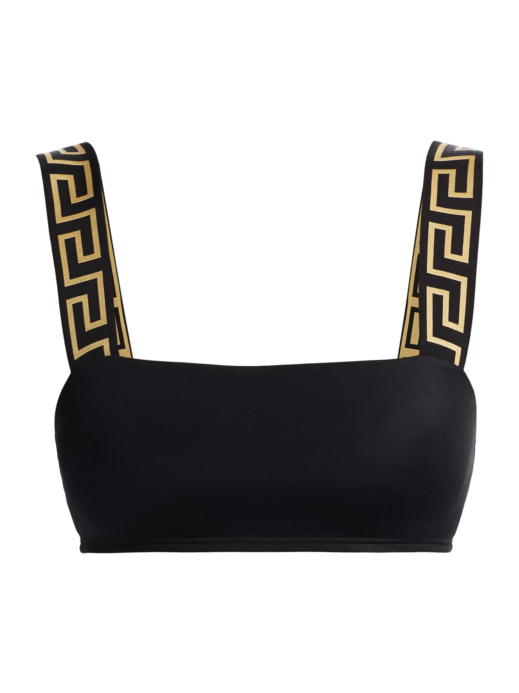 Women's Greek Key Bikini Top - Black - 1