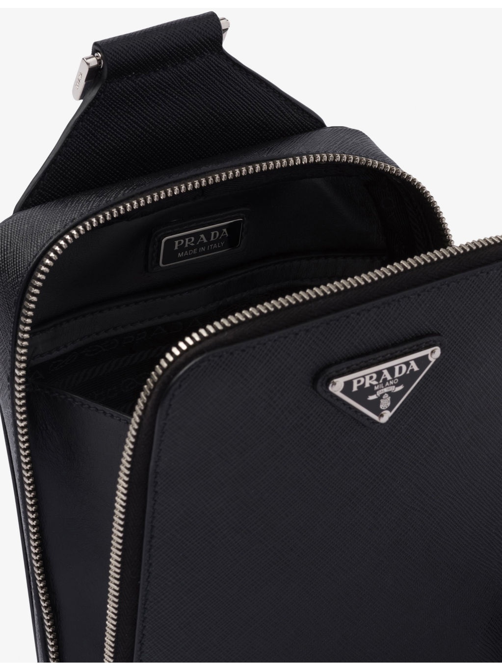 Brique Saffiano logo-plaque leather shoulder bag - 4
