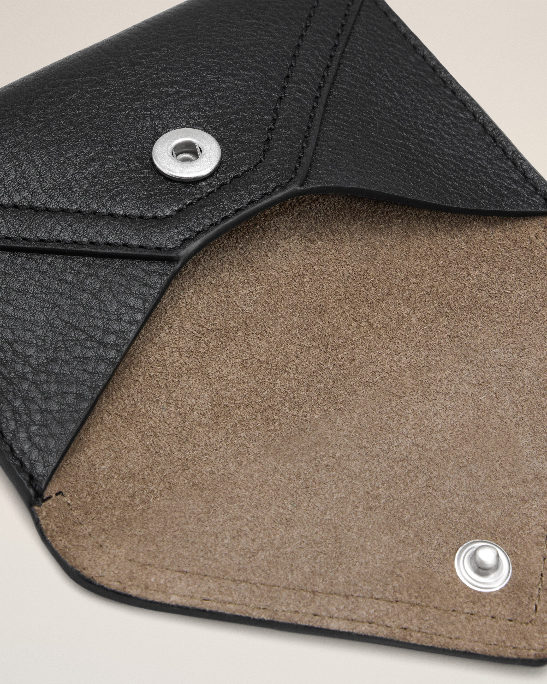 BLACK SMOOTH LEATHER ETIENNE ENVELOPE CARD HOLDER - 3