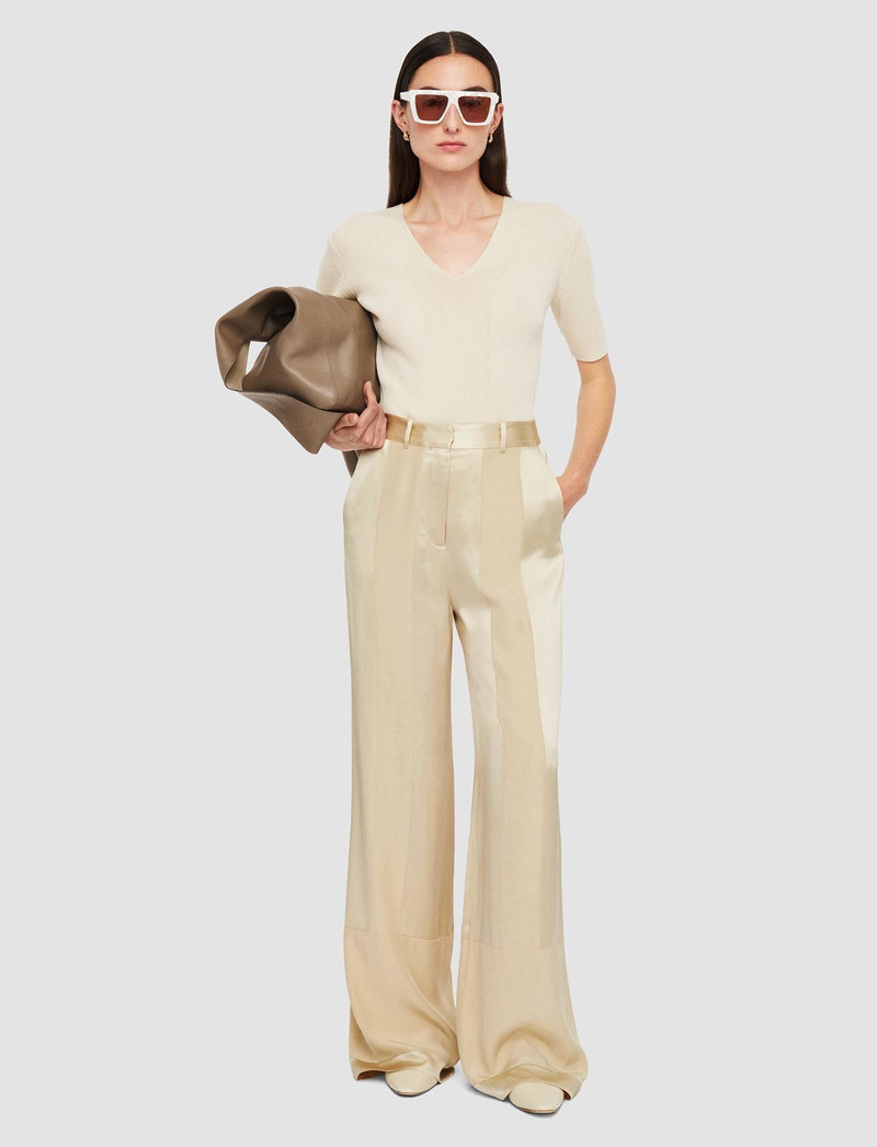 JOSEPH Corto Shiny Matte Satin Trousers outlook
