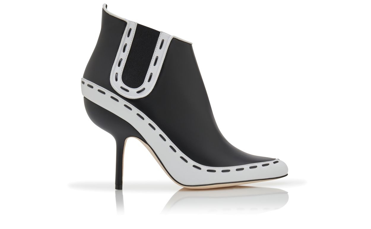 Black Calf Leather Ankle Boots - 1