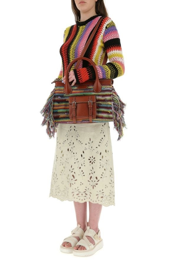 Multicolor leather and cashmere medium Edith handbag - 2