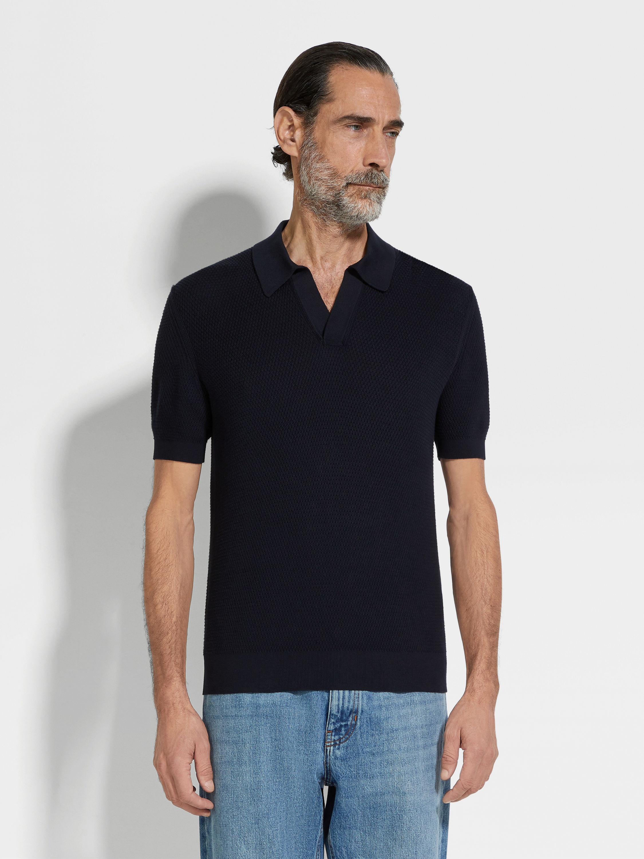 NAVY BLUE PREMIUM COTTON POLO SHIRT - 4