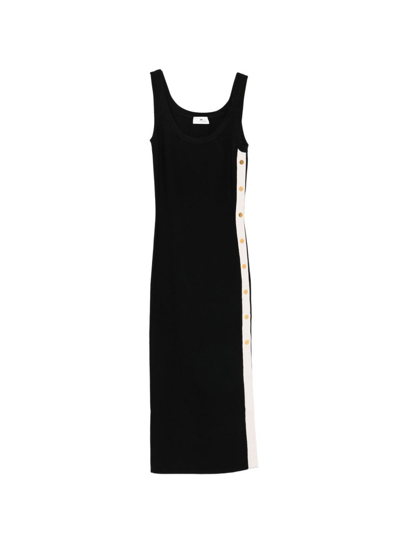button-detail sleeveless midi dress 1