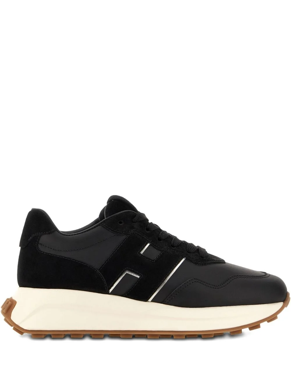 leather-panelled sneakers - 1