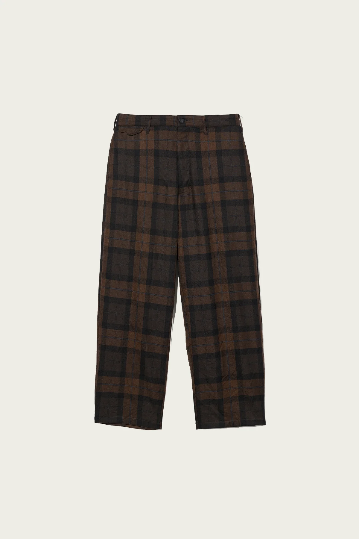 Officer Pant - Brown/Black Worsted Wool Plaid - 1