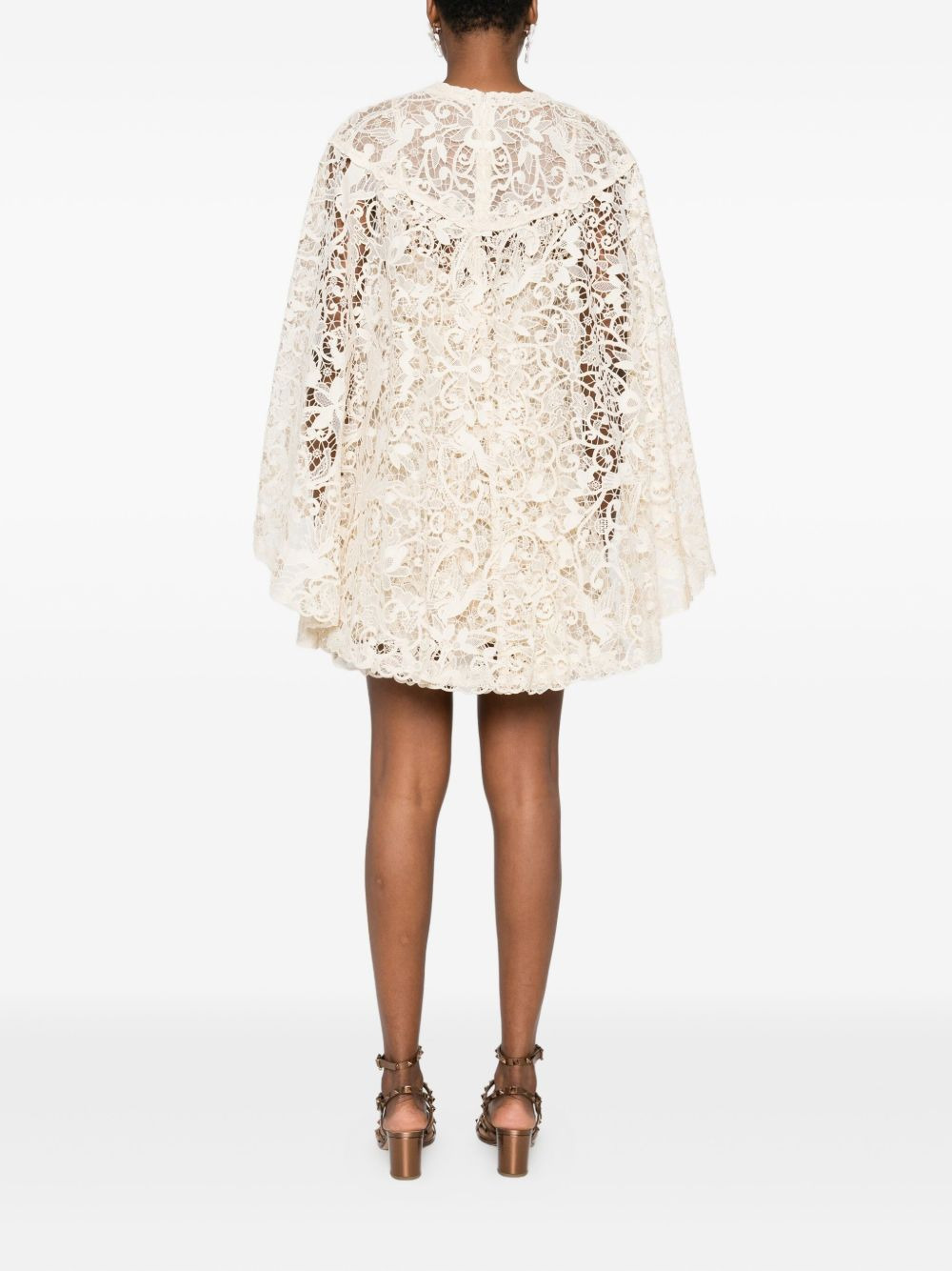 lace ruffled mini dress - 4