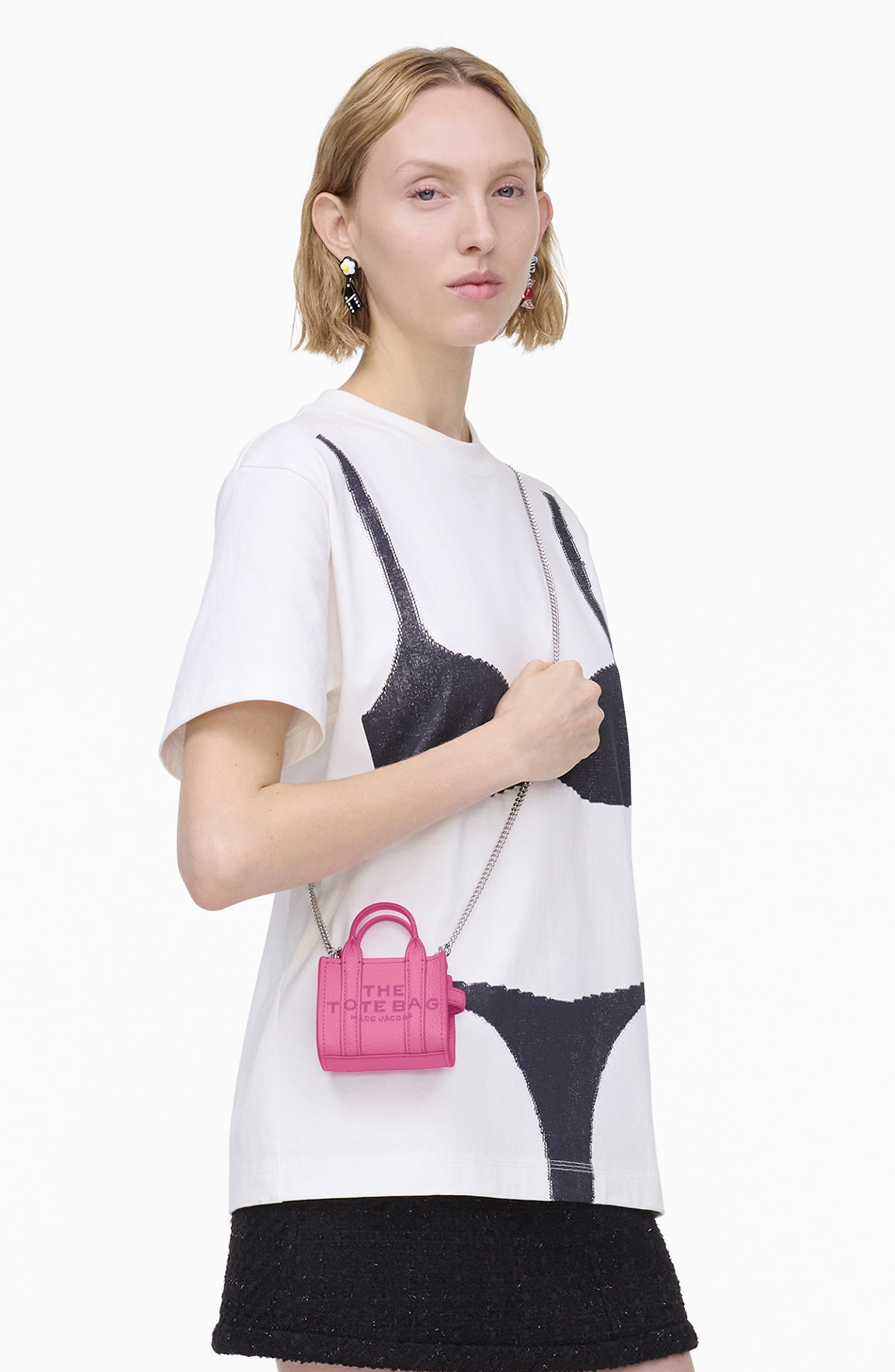 Marc Jacobs The Nano Tote Leather Crossbody Bag in Bow Pink at Nordstrom - 3