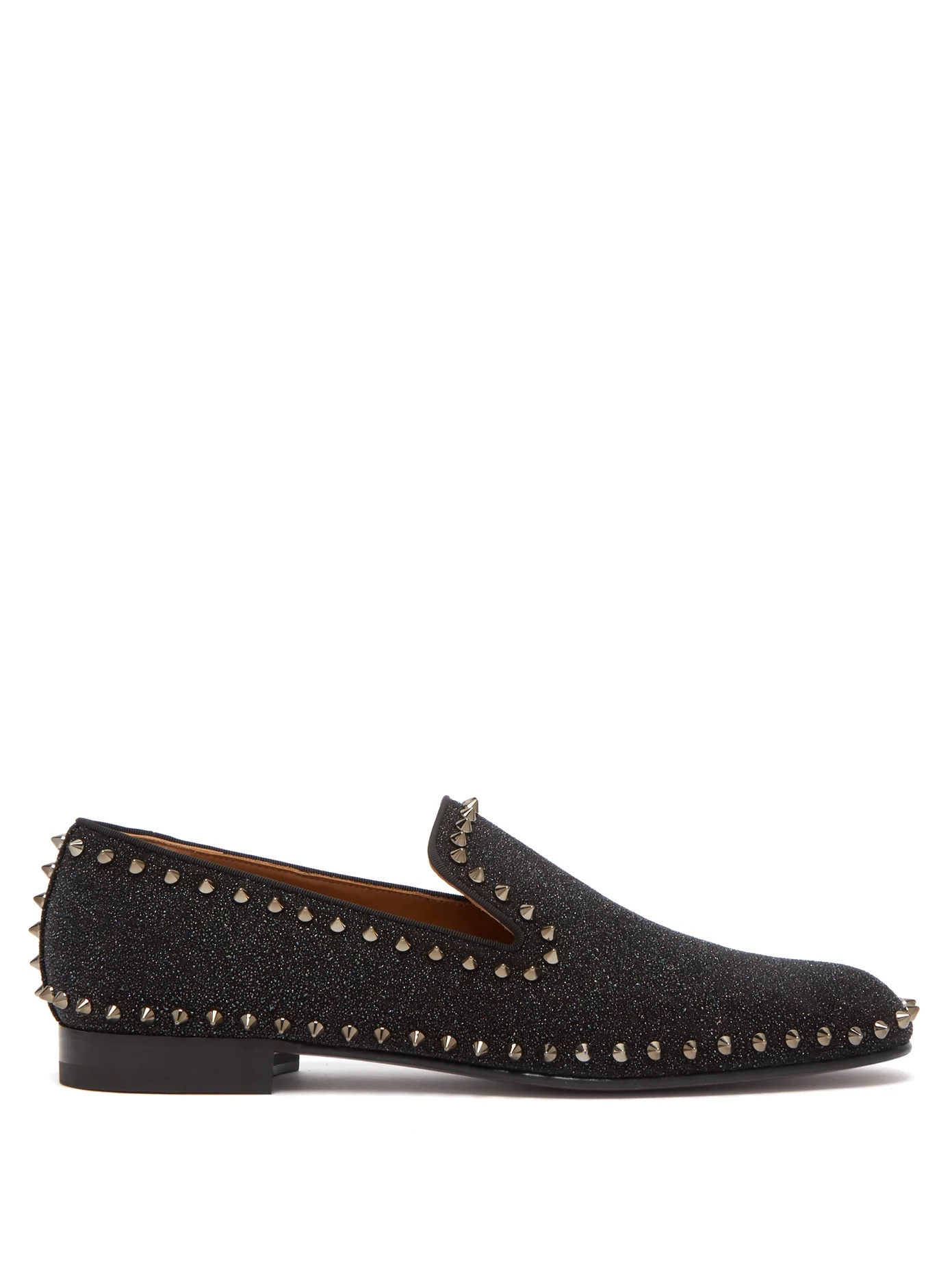 Casanoboy spiked glittered leather loafers - 1