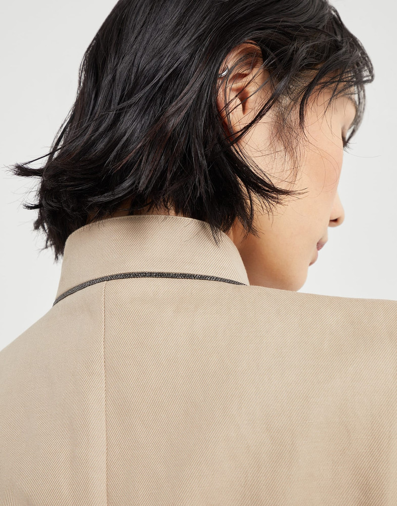 Cotton and linen cover vest with detachable organza insert and monili 3