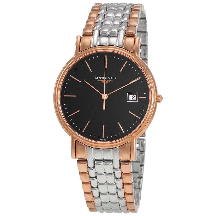 Longines Presence Quartz Black Dial Men's Watch L47901597 - 1