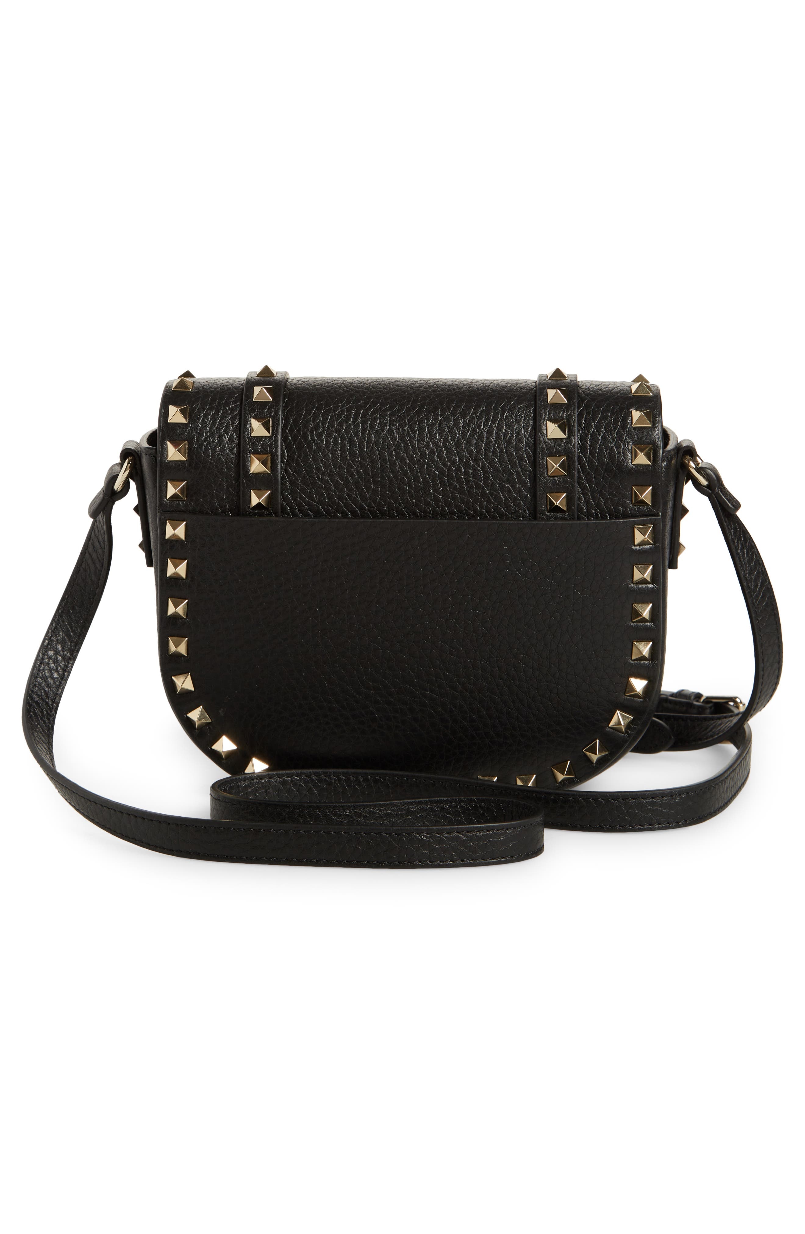 Valentino Garavani Small Rockstud Saddle Crossbody Bag in Black at Nordstrom - 4