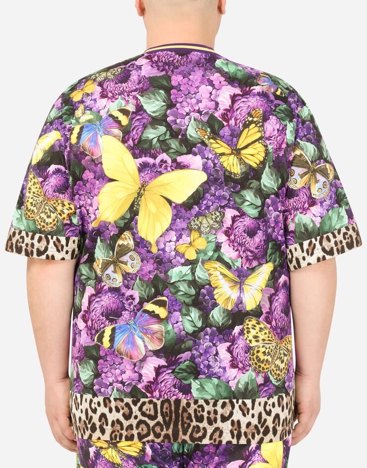 Cotton T-shirt with butterfly print - 8